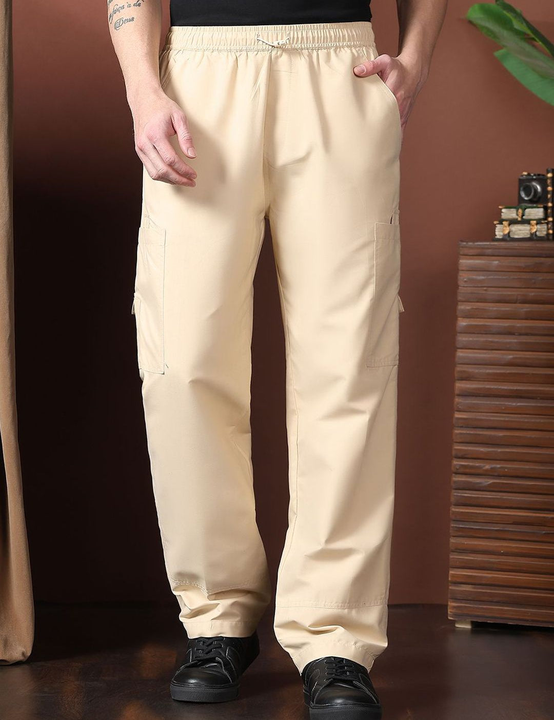 Kotty Men Relaxed Easy Wash Cargos Trousers