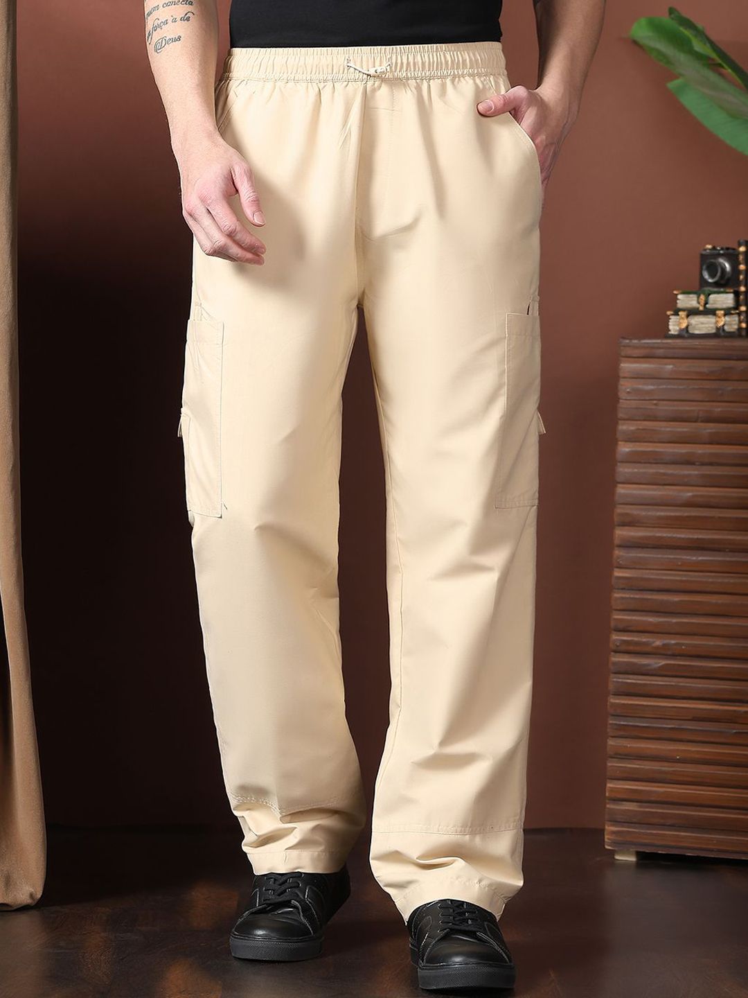 Kotty Men Relaxed Easy Wash Cargos Trousers