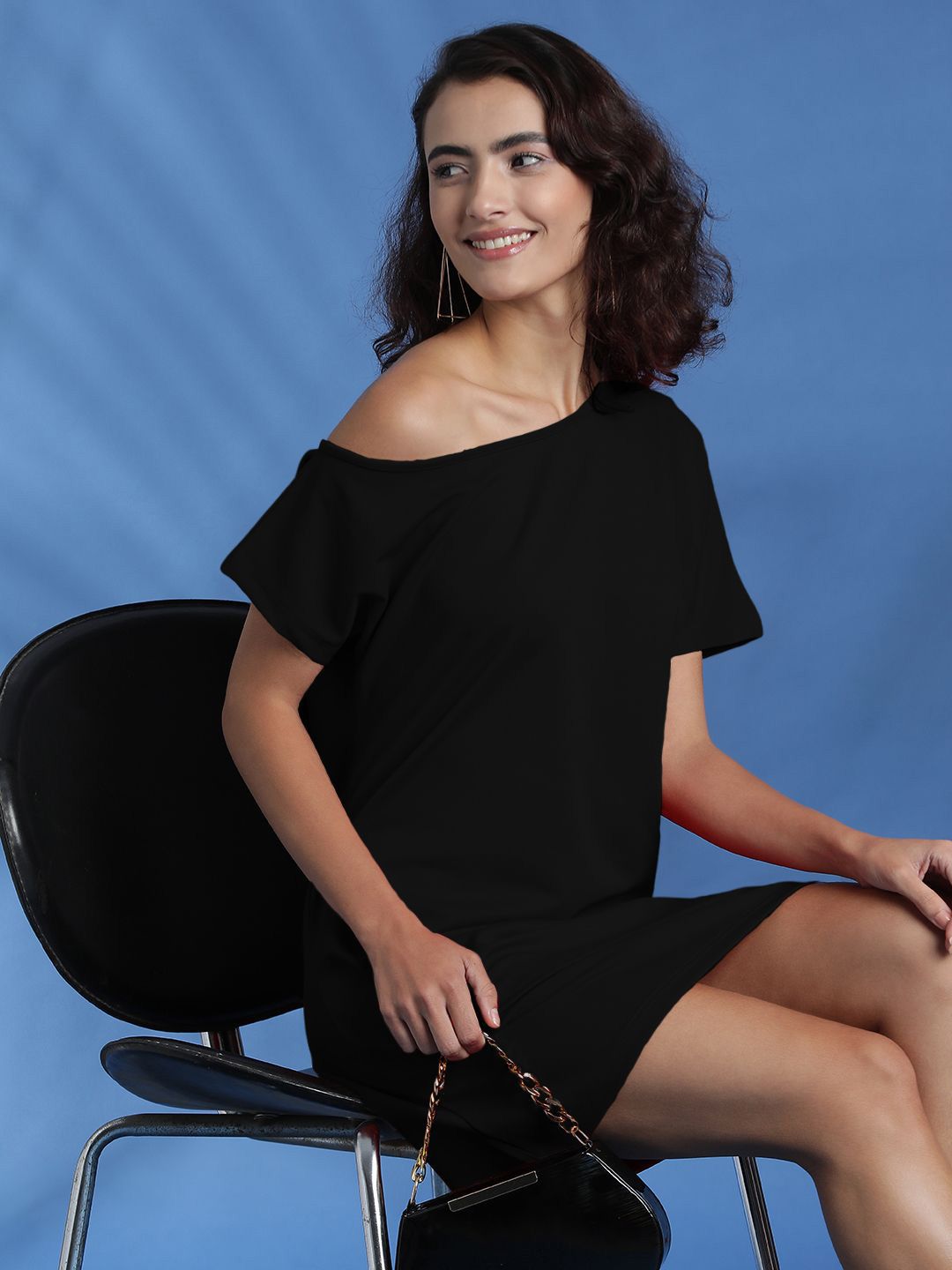 Kotty Women Boat Neck Bodycon Mini Dress