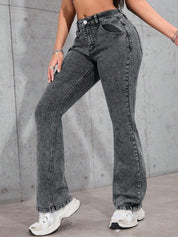 Kotty Women Jean Bootcut High-Rise Heavy Fade Stretchable Jeans