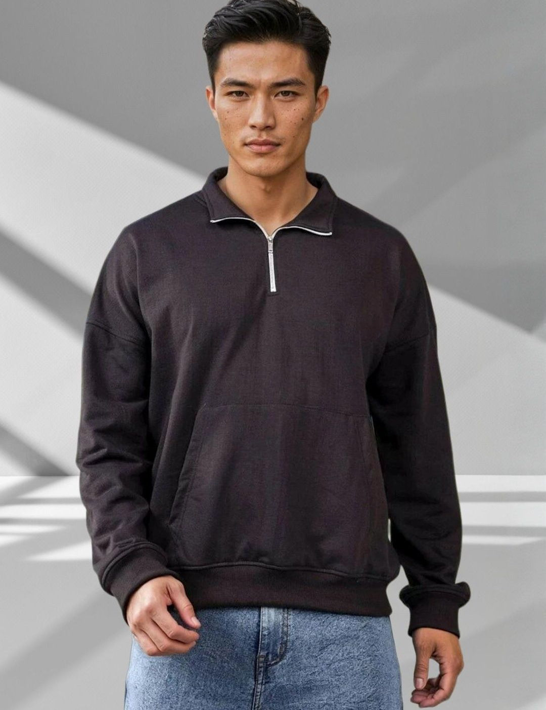 Kotty Men Shirt Collar Full Sleeve Cotton Sweatshirt