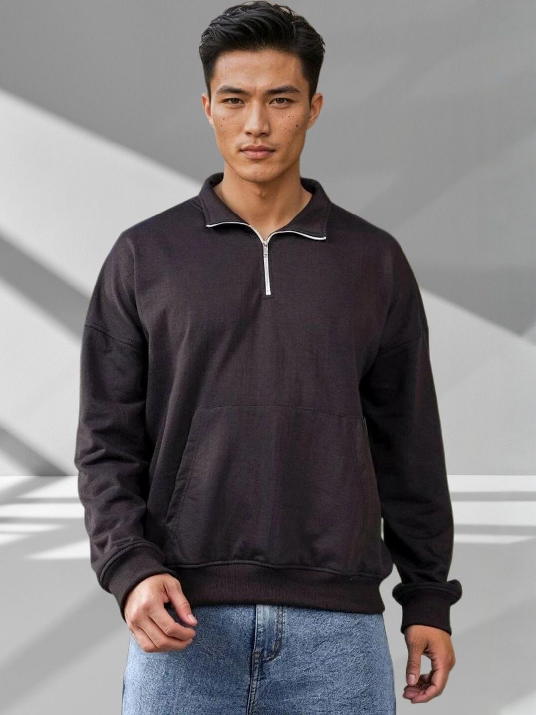 Kotty Men Shirt Collar Full Sleeve Cotton Sweatshirt