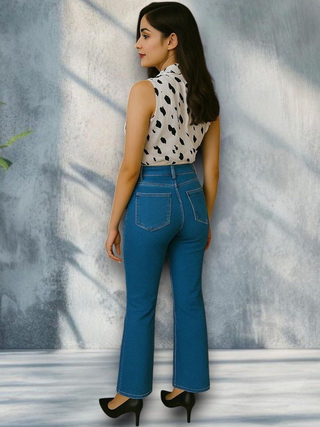 Kotty Women Regular Fit High-Rise Mildly Distressed Stretchable Jeans