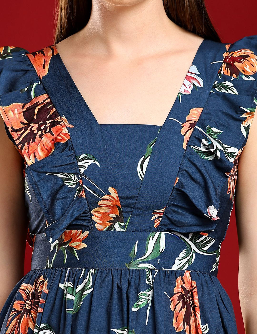 Kotty Print Crepe Fit & Flare Midi Dress