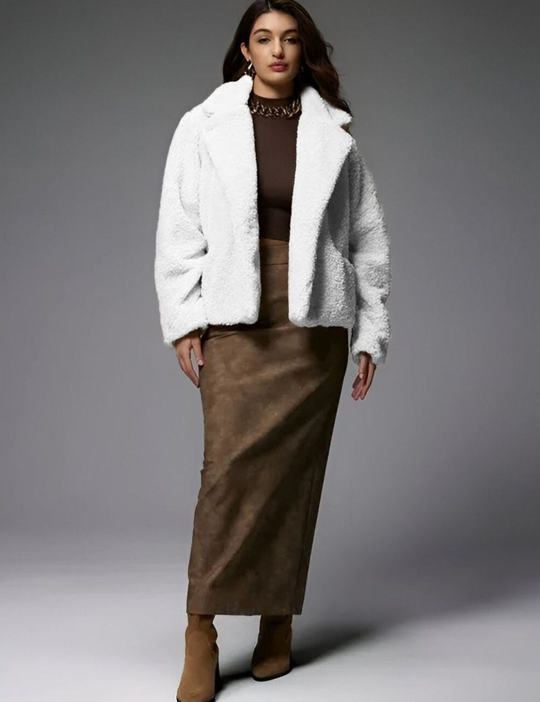 Kotty Women Lapel Collar Self Design Open Front Jacket