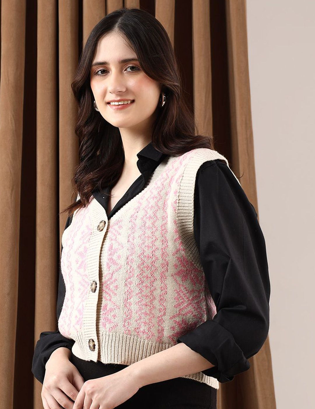 Kotty Women Printed Crop Cardigan