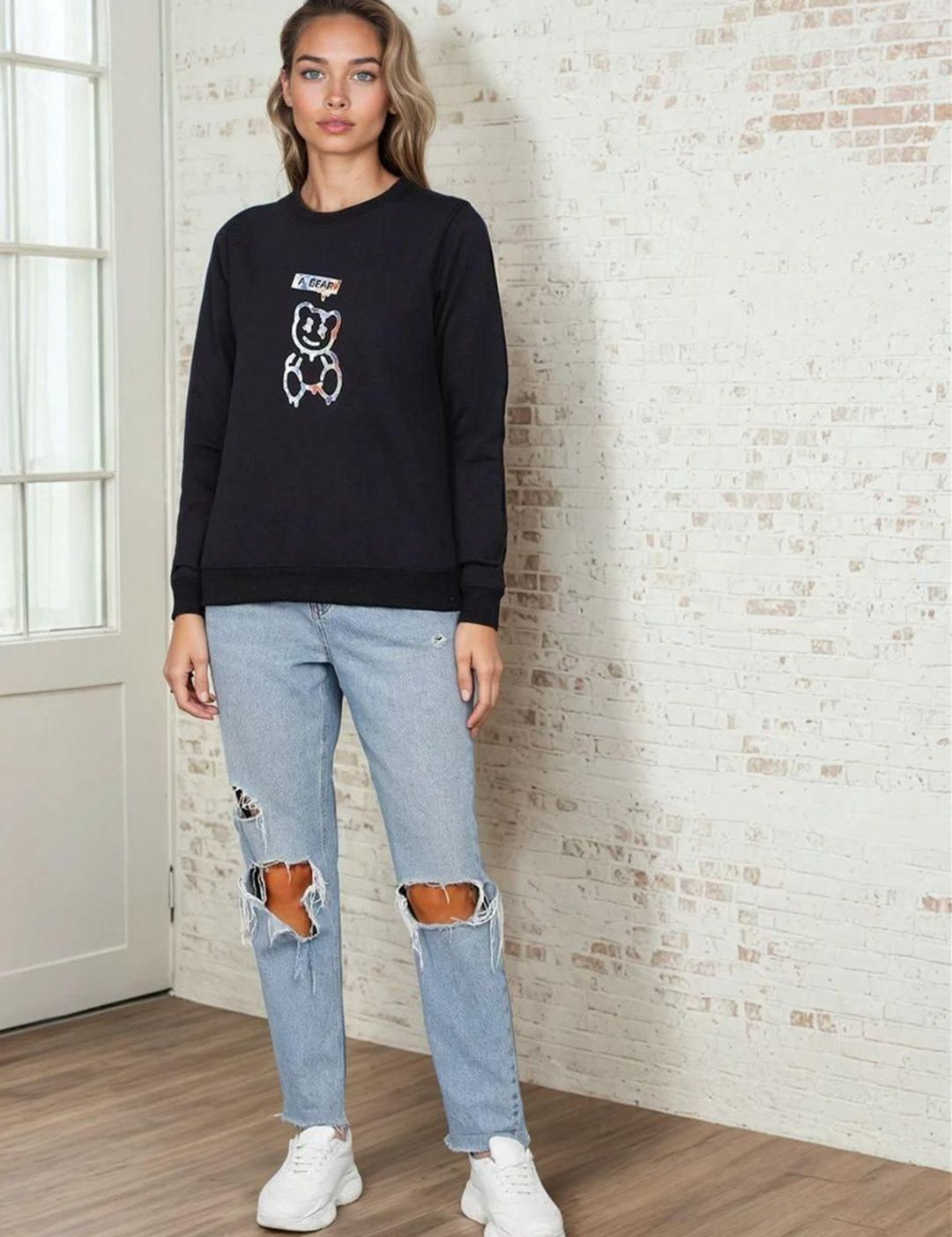 Kotty Women Graphic Printed Round Neck Full Sleeve Pullover Sweatshirt