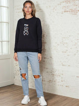 Kotty Women Graphic Printed Round Neck Full Sleeve Pullover Sweatshirt