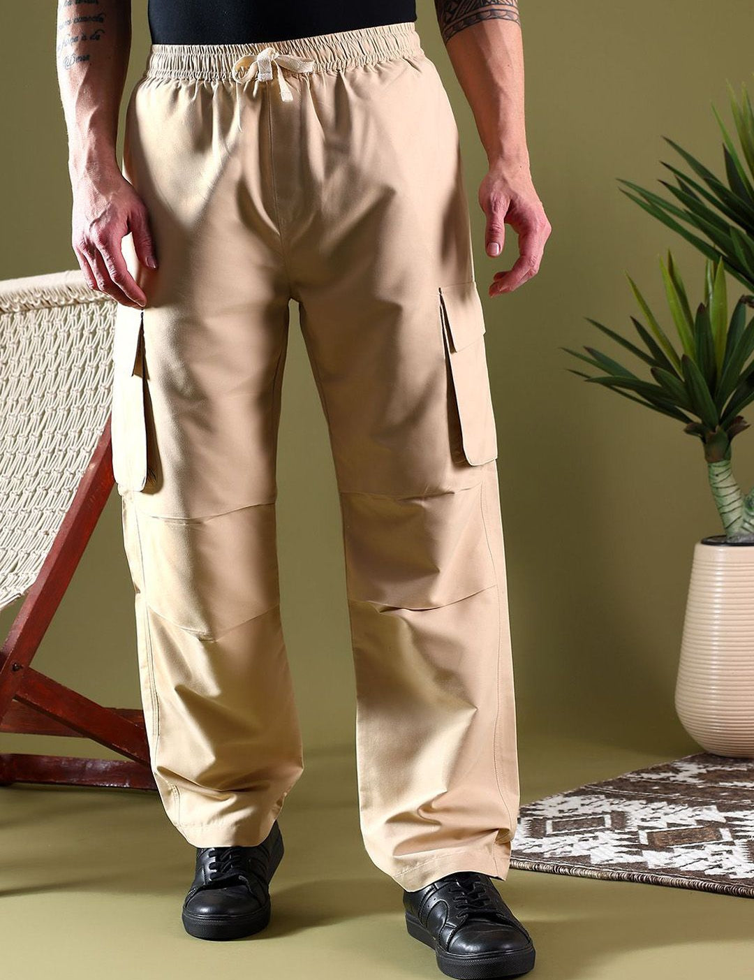 Kotty Men Relaxed Easy Wash Cargos Trousers