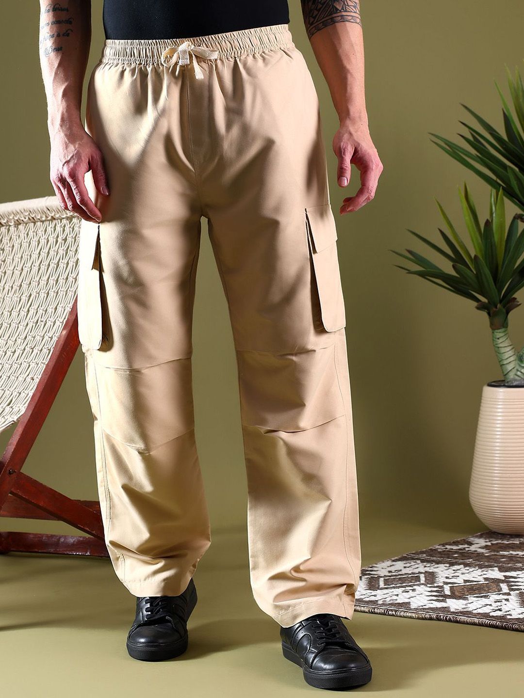 Kotty Men Relaxed Easy Wash Cargos Trousers