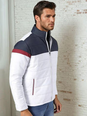 Kotty Men Mock Collar Colourblocked Puffer Jacket