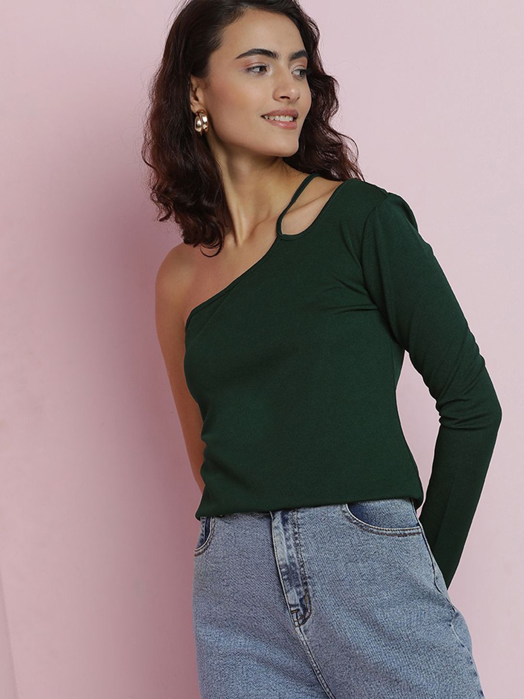 Kotty Women Solid One Shoulder Top