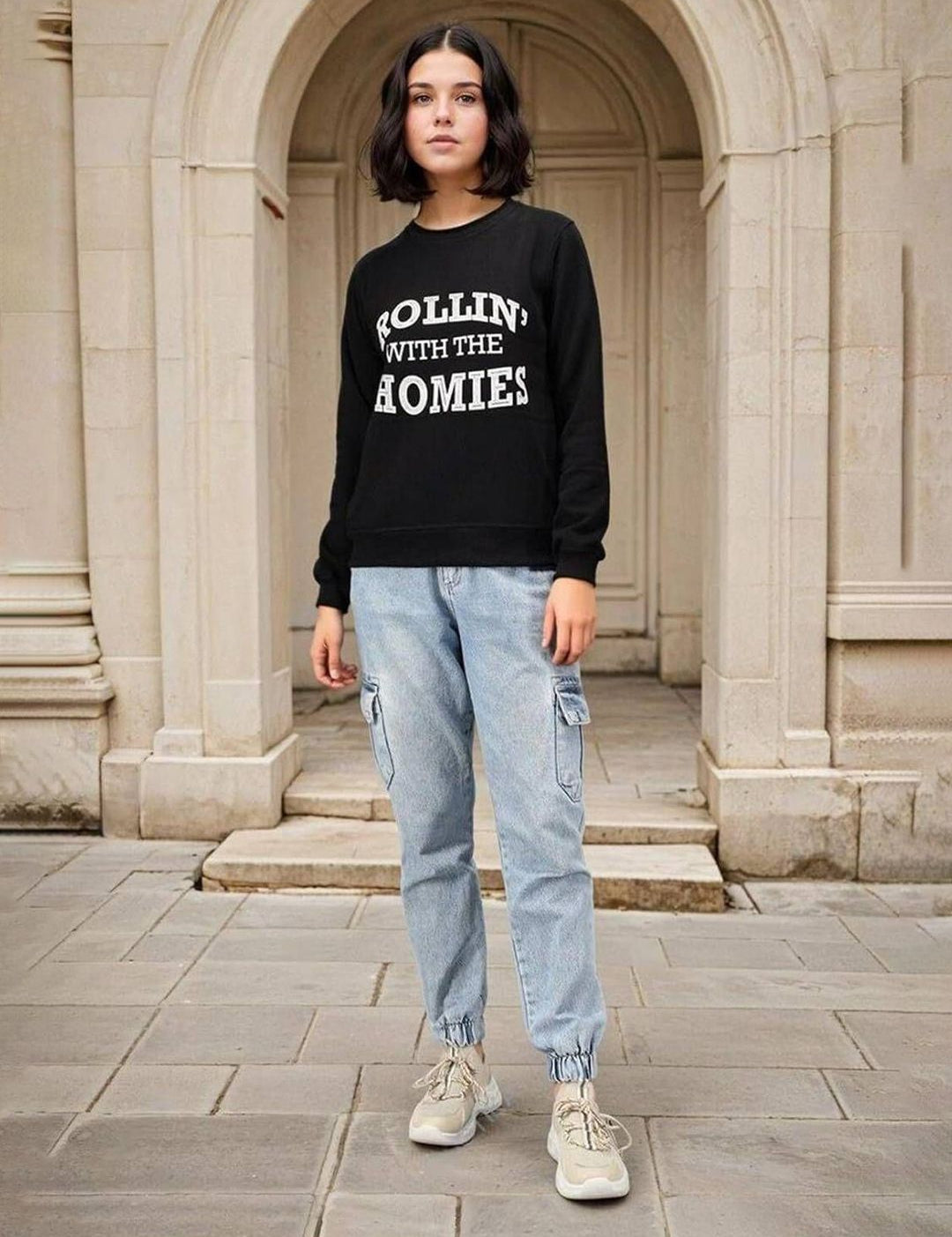 Kotty Women Typography Printed Full Sleeve Sweatshirt