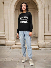 Kotty Women Typography Printed Full Sleeve Sweatshirt