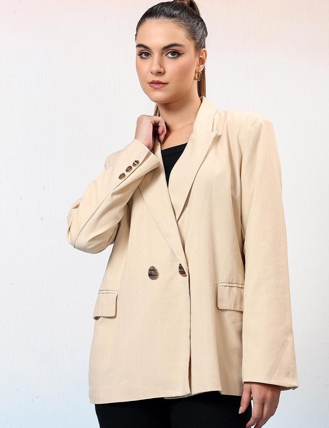 Kotty Notched Lapel Double Breasted Blazer