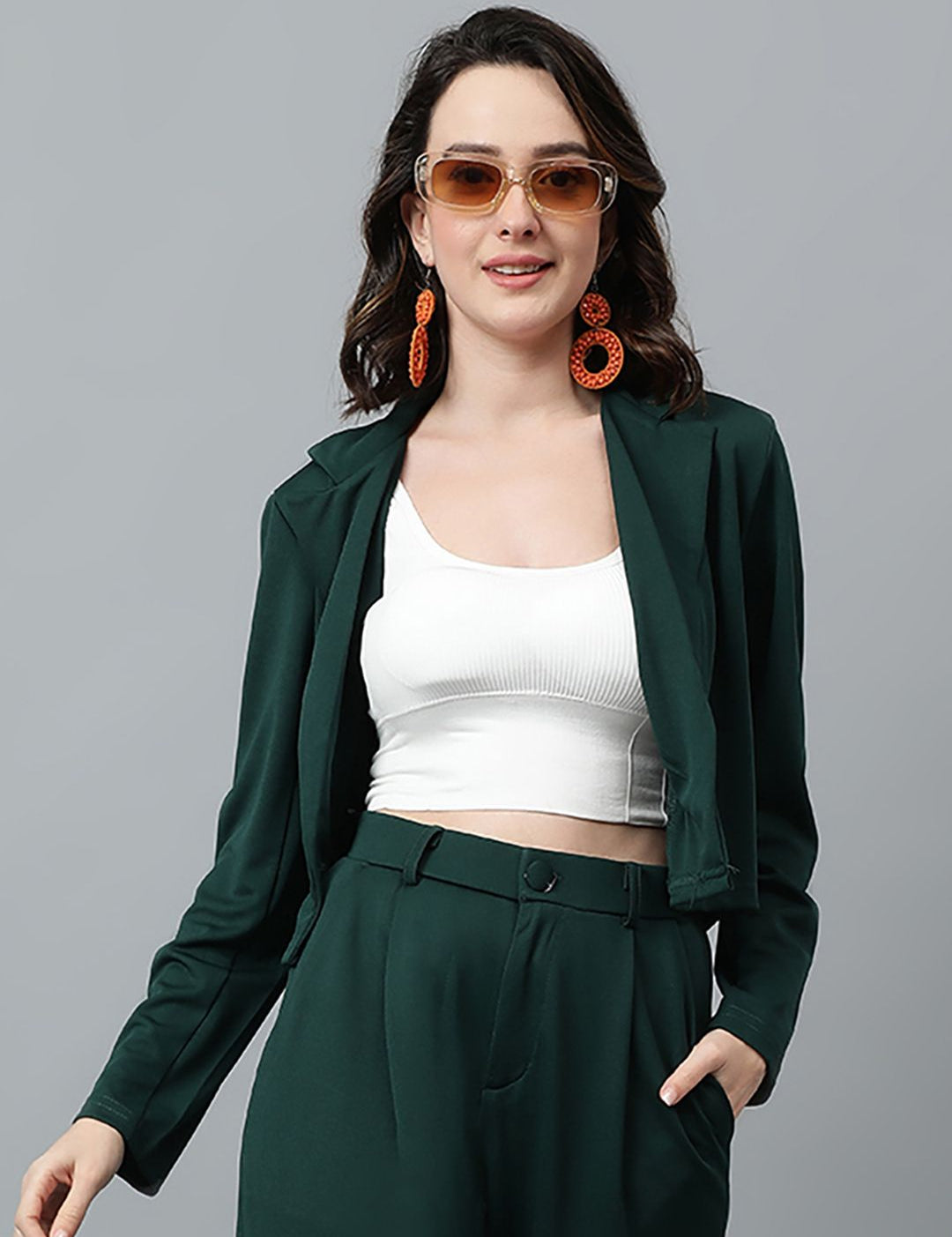 KOTTY Basics Double Breasted Crop Blazer