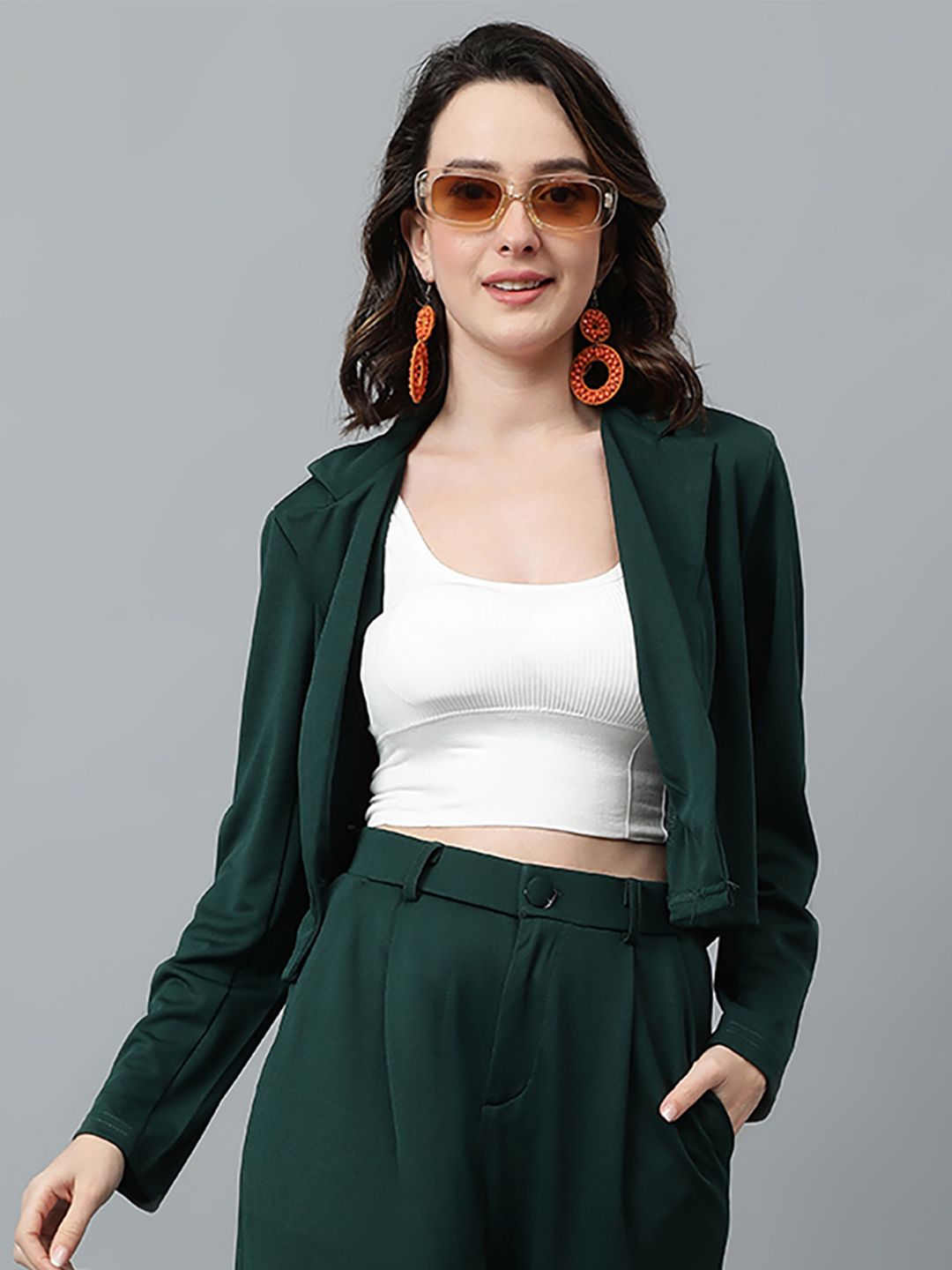 KOTTY Basics Double Breasted Crop Blazer