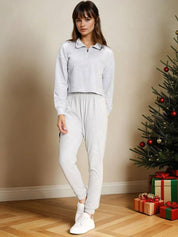 Kotty Women Shirt Collar Sweatshirt