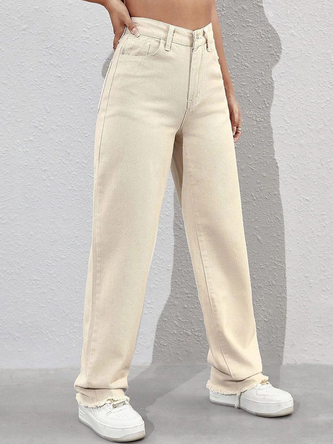 Kotty Women Straight Fit High-Rise Stretchable Jeans