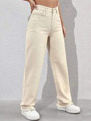 Kotty Women Straight Fit High-Rise Stretchable Jeans