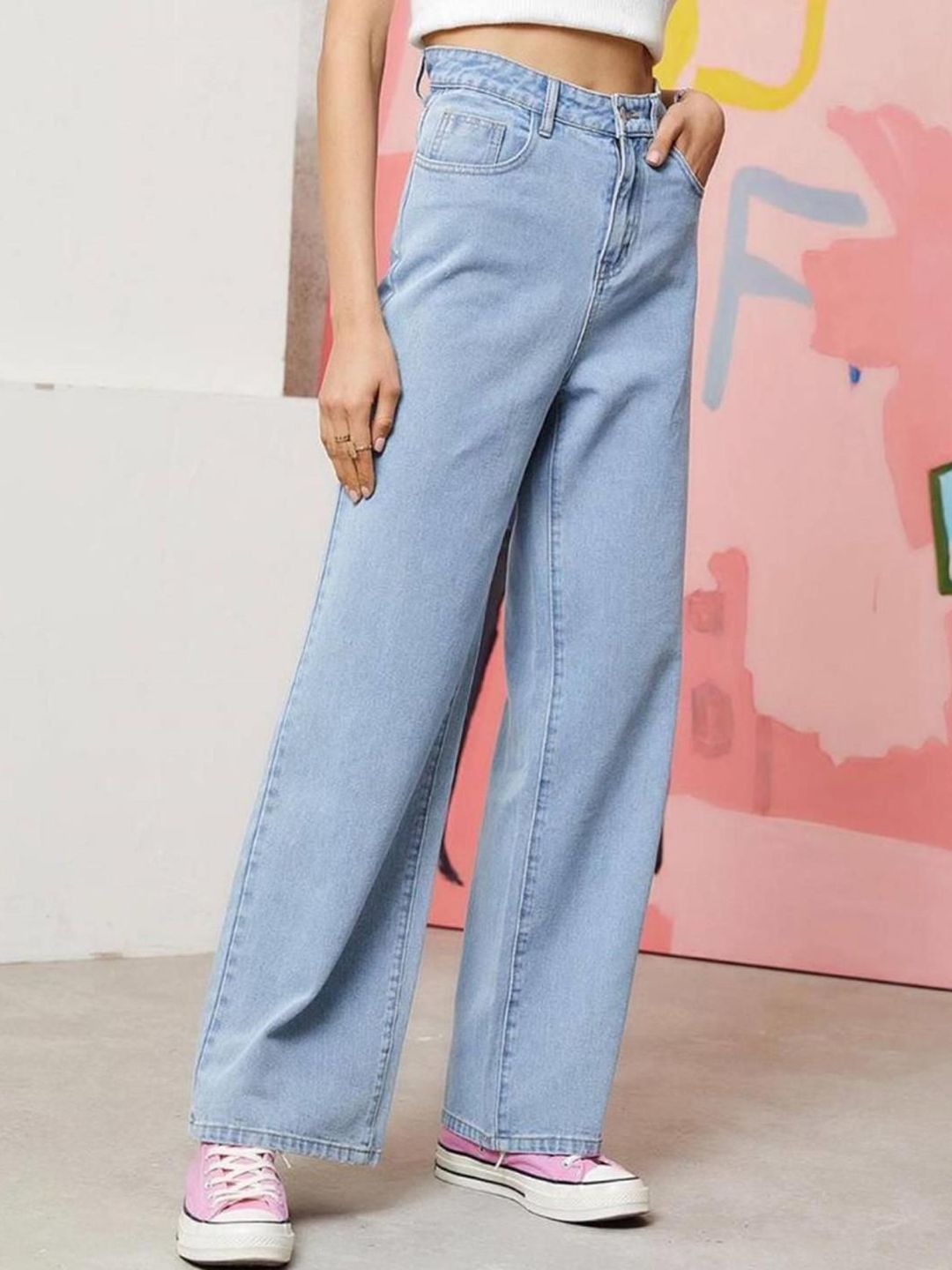 Kotty Women Straight Fit High-Rise Stretchable Jeans