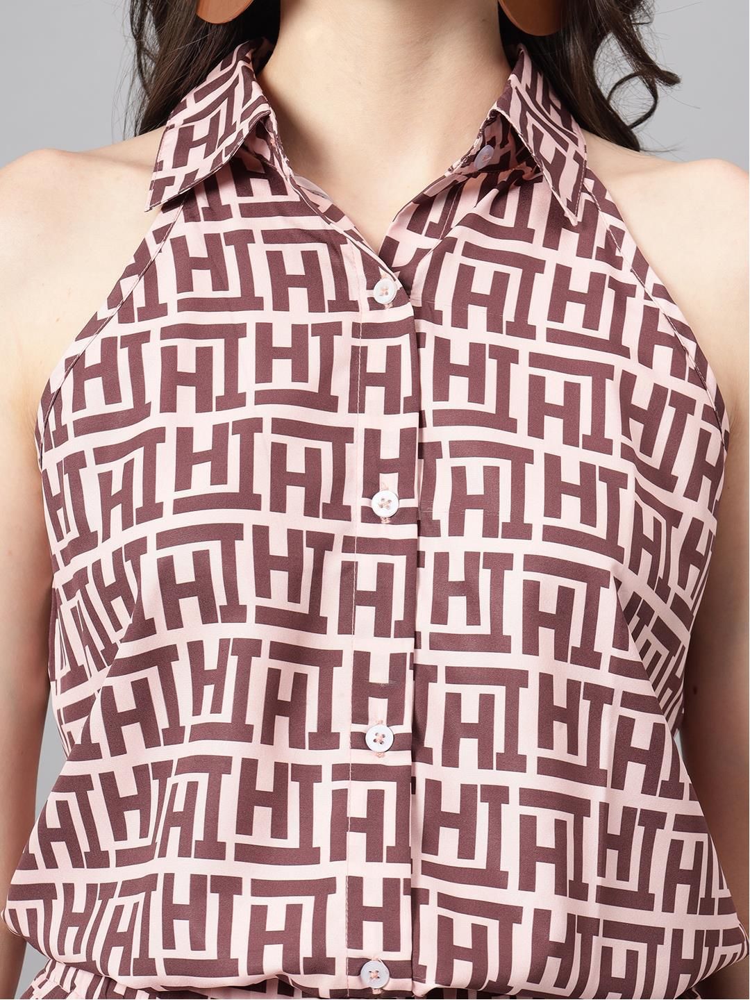 Kotty Pink Printed Shirt With Shorts