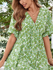 Kotty Women V-Neck Floral Printed Fit & Flare Mini Dress