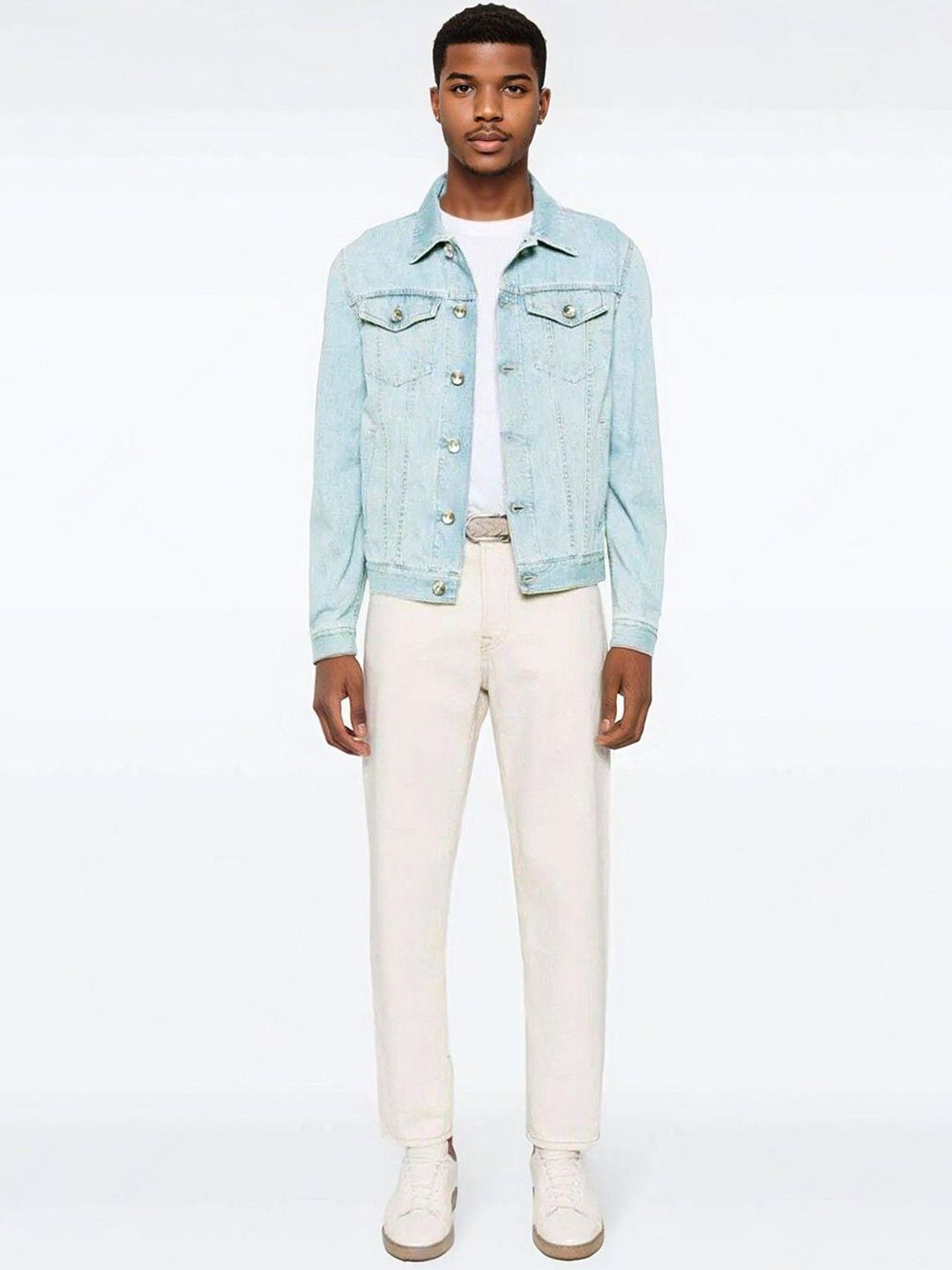 Kotty Men Solid Denim Jacket