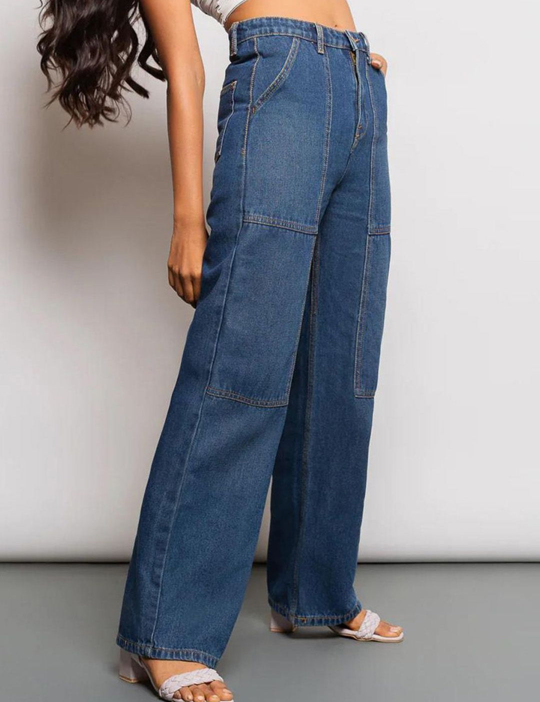 Kotty Women Jean Wide Leg High-Rise Stretchable Jeans