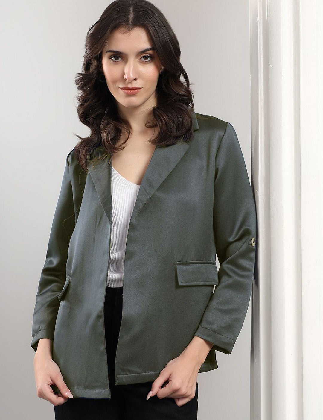 Kotty Notched Lapel Open Front Blazers