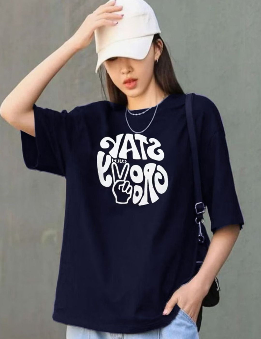 Kotty Women Typography Printed Oversized T-shirt