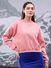 Kotty Women Solid Round Neck Full Sleeve Pullover Sweatshirt