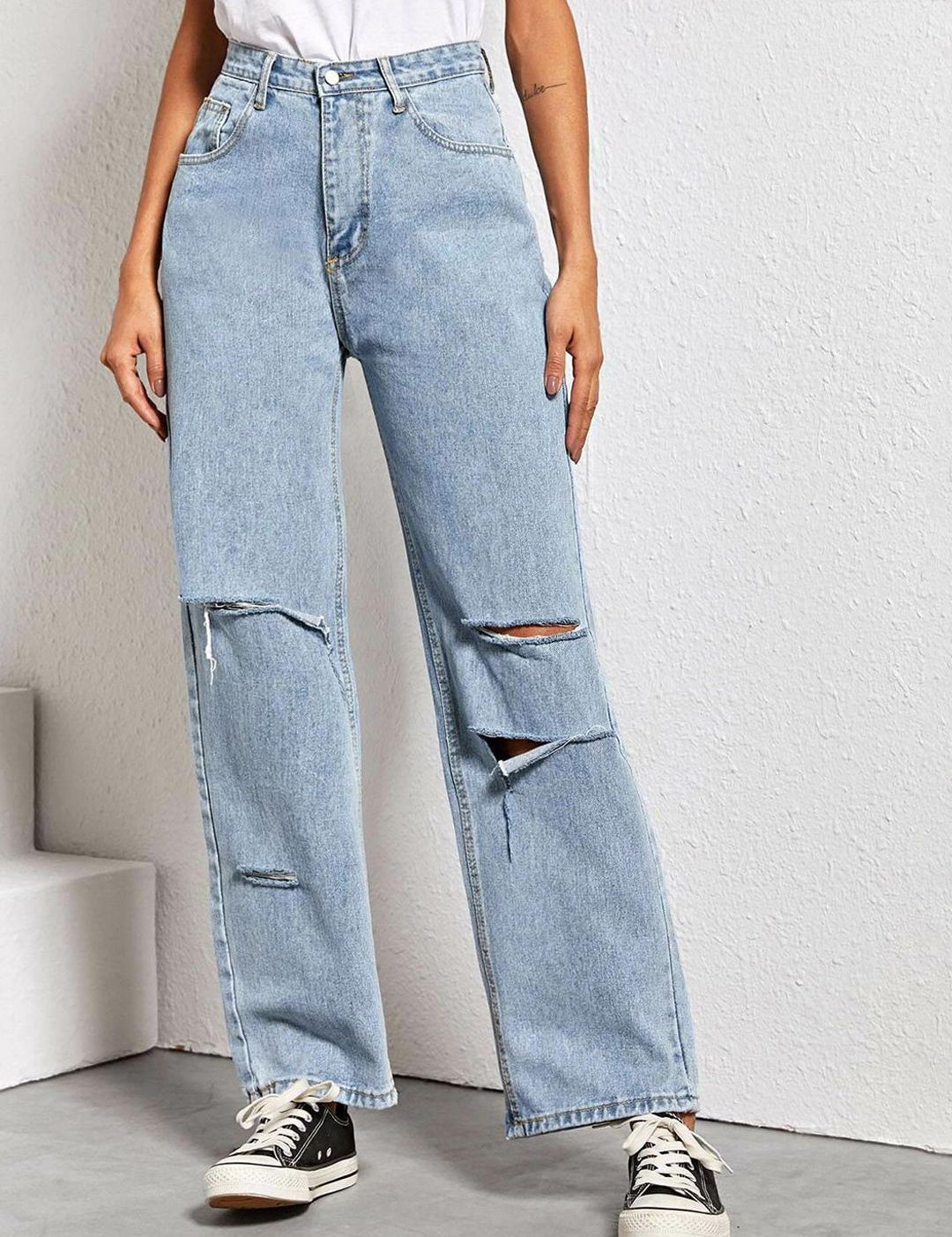 Kotty Women Straight Fit High-Rise Cotton Stretchable Jeans