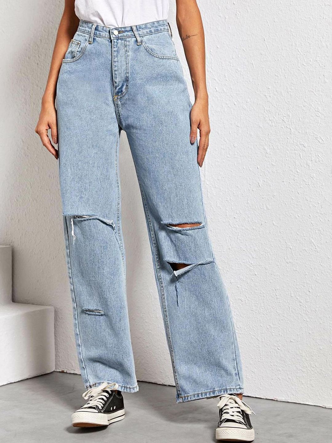 Kotty Women Straight Fit High-Rise Cotton Stretchable Jeans