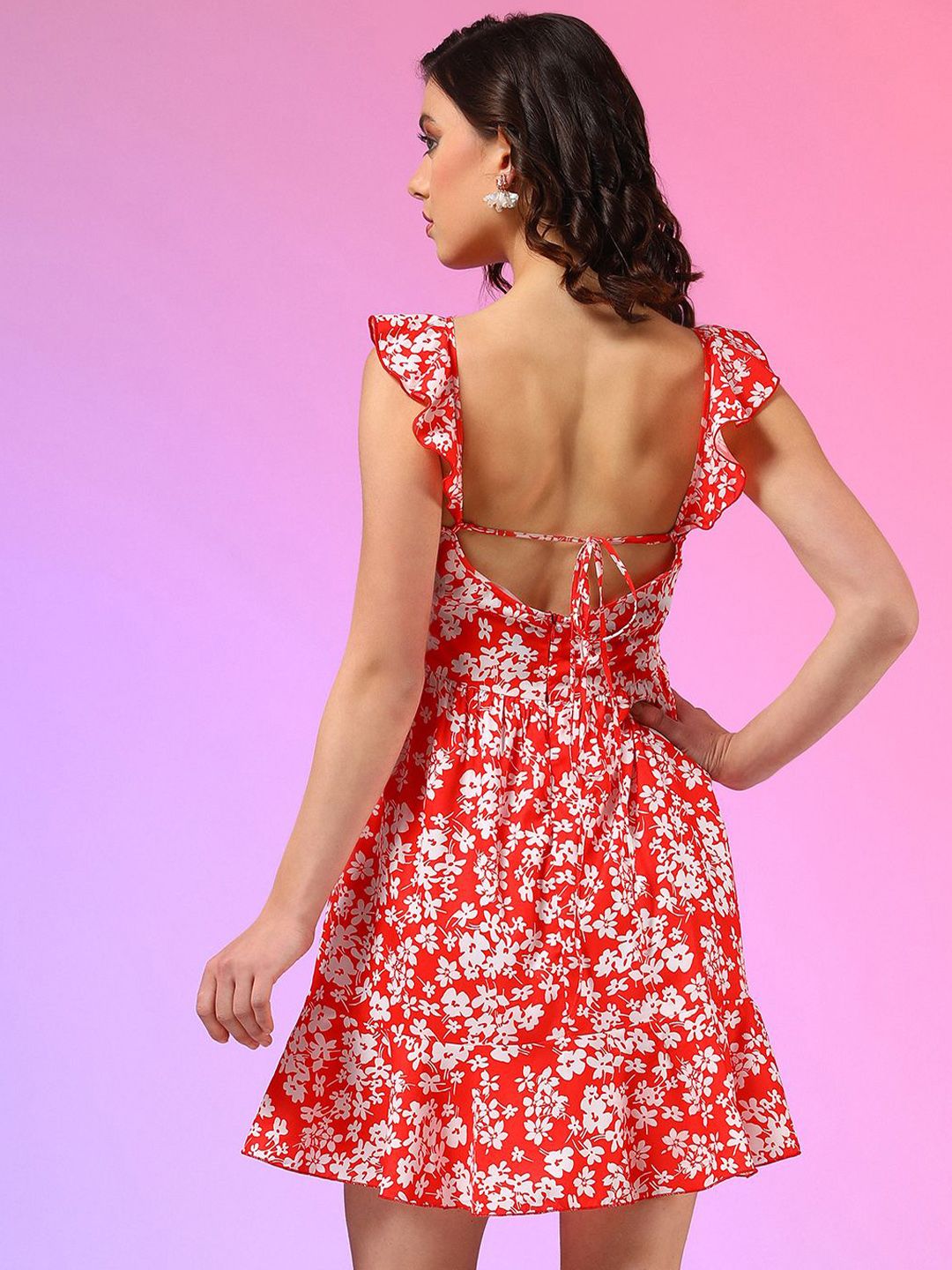 Kotty Women Floral Printed A-Line Mini Dress