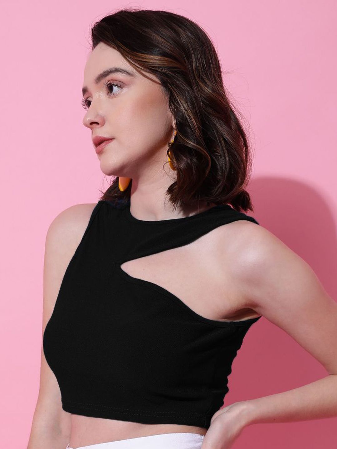 Kotty Women Solid High Neck Top