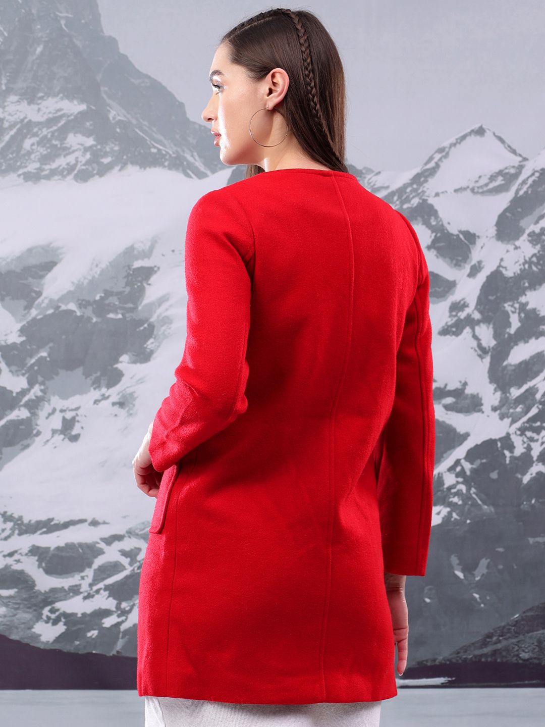 Kotty Women Cotton Mandarin Collar Overcoat