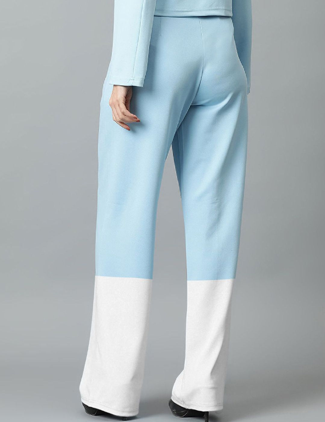 Kotty Women Colourblocked High-Rise Easy Wash Trousers