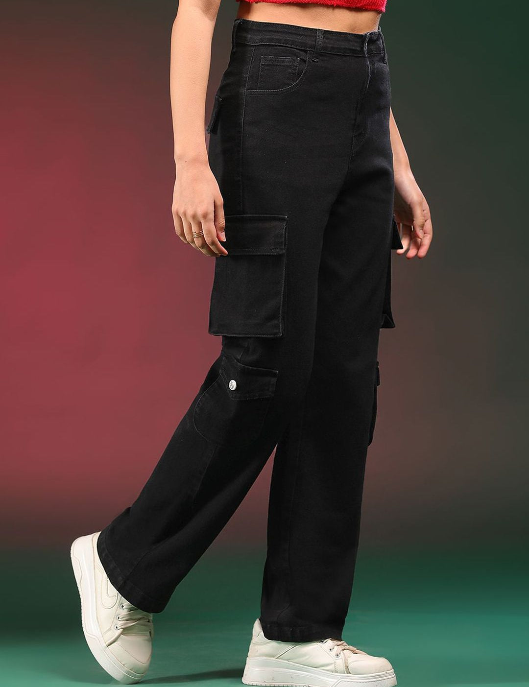 Kotty Women Straight Fit High-Rise Stretchable Jeans