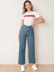 Kotty Women Straight Fit High-Rise Stretchable Jeans