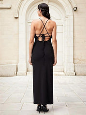 Kotty Women Solid Shoulder Straps Maxi Dress