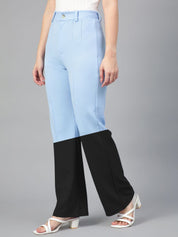 Kotty Women Colourblocked High-Rise Pleated Regular Trousers