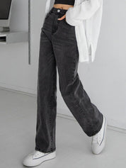 Kotty Women Straight Fit High-Rise Stretchable Cotton Jeans