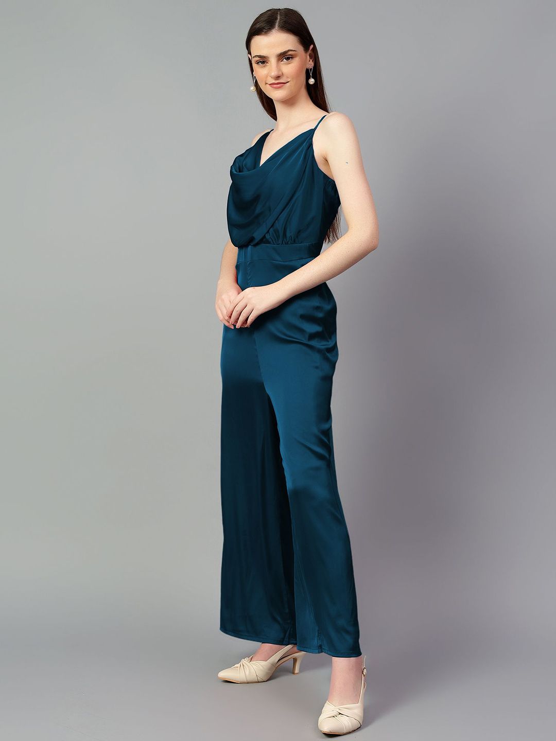 Kotty Cowl Neck Basic Solid Jumpsuit