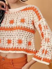 Kotty Women Self Design Cotton Crop Top