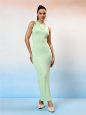 Kotty Women Round Neck Sleeveless Bodycon Dress