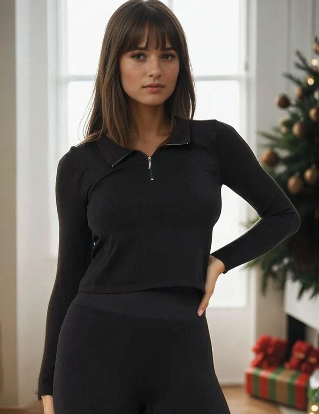 Kotty Women Full Sleeve Mock collar Sweatshirt