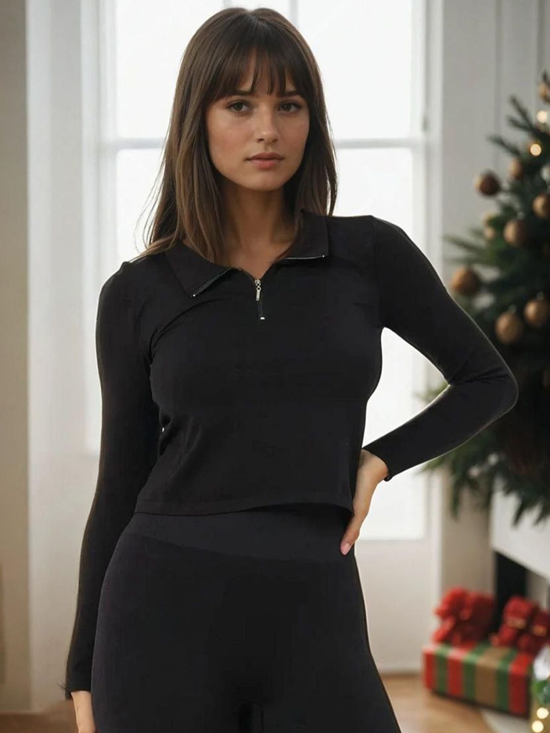 Kotty Women Full Sleeve Mock collar Sweatshirt