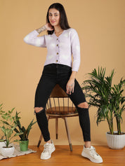 Kotty Women Printed V-Neck Long Sleeves Cardigan