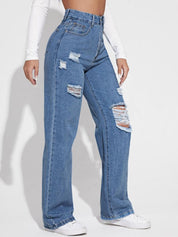 Kotty Women Straight Fit High-Rise Stretchable Jeans